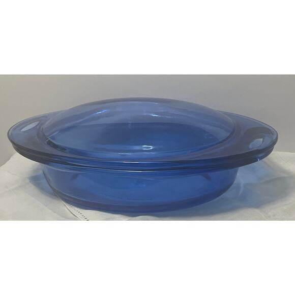 Vintage Anchor Hocking Cobalt Blue 14" x 8 1/2" x 2 1/2" Casserole/Baking dish - Picture 1 of 4